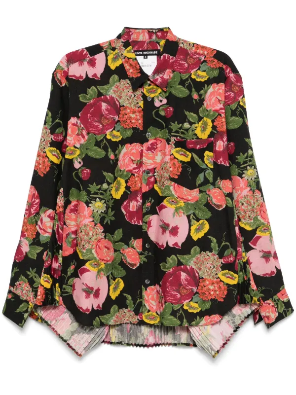 Junya Watanabe Floral-print Shirt in Black
