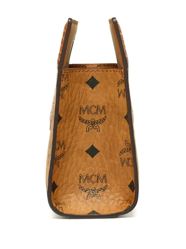 MCM Mini Diamond Visetos-print Tote Bag Brown FARFETCH ID