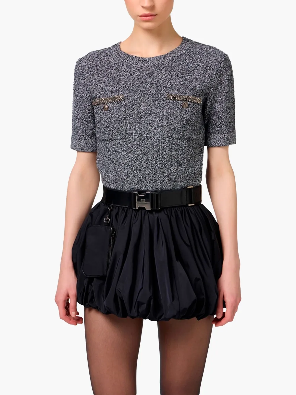 Elisabetta Franchi Tanktop met borstzak Zwart