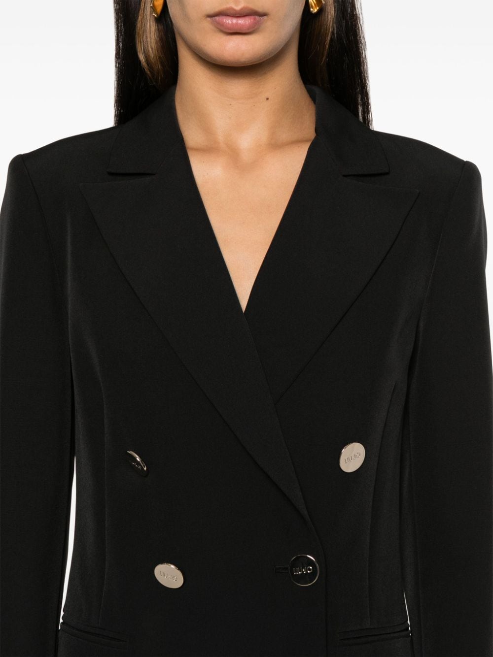 Shop Liu •jo Double-breasted Blazer In Black