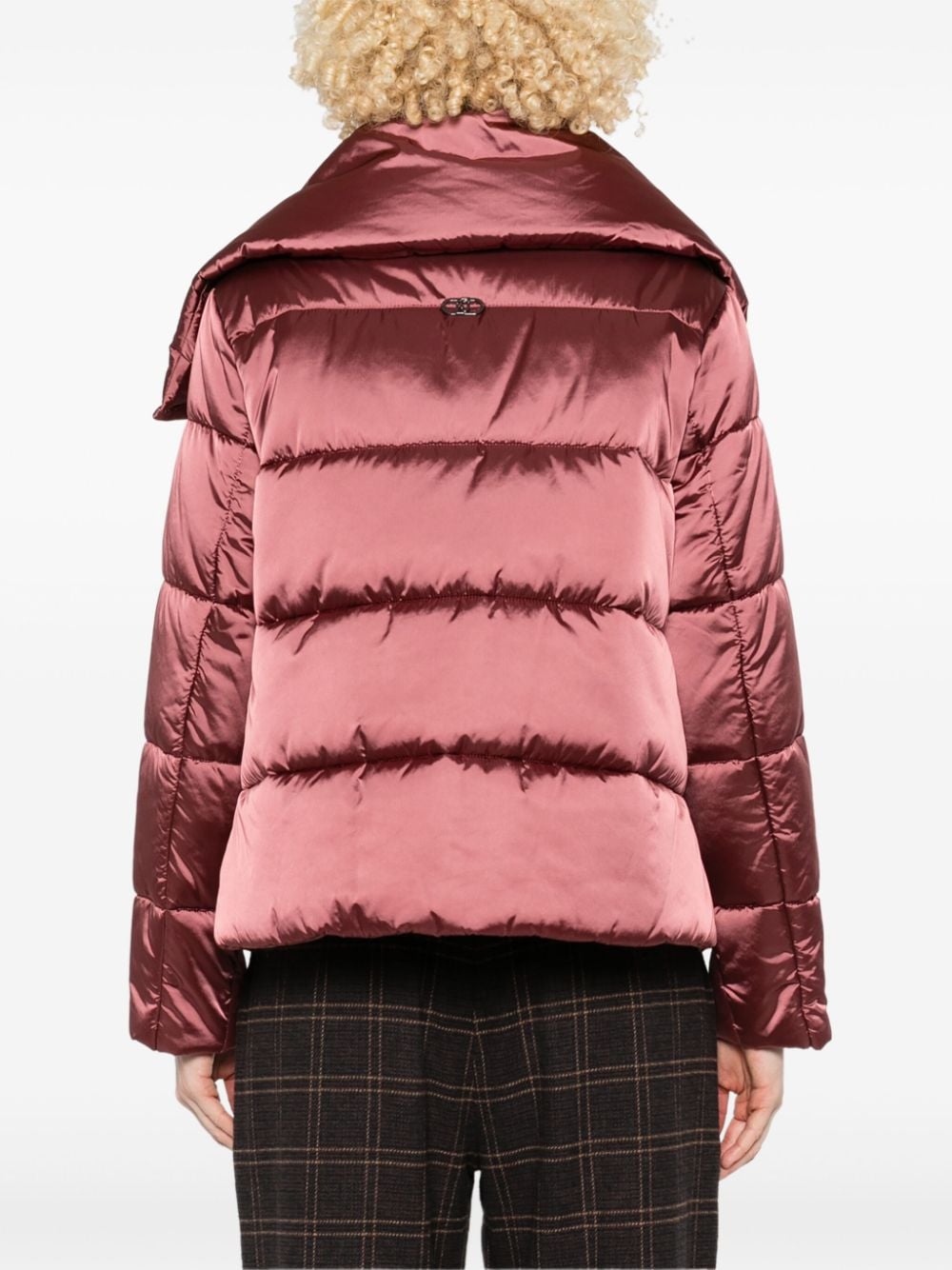 Shop Liu •jo Quilted Padded Jacket In Pink