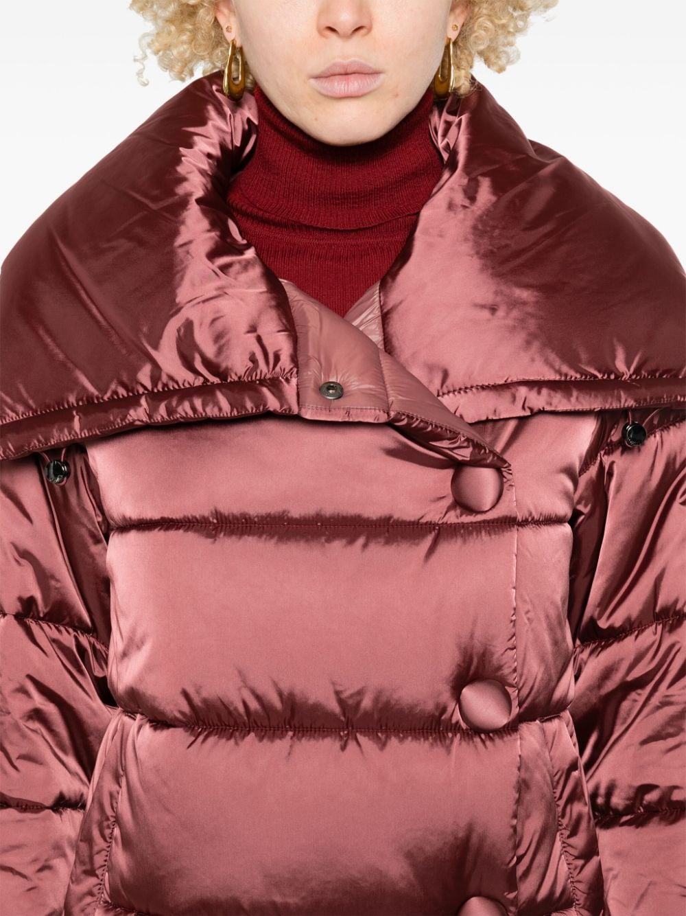 Shop Liu •jo Quilted Padded Jacket In Pink