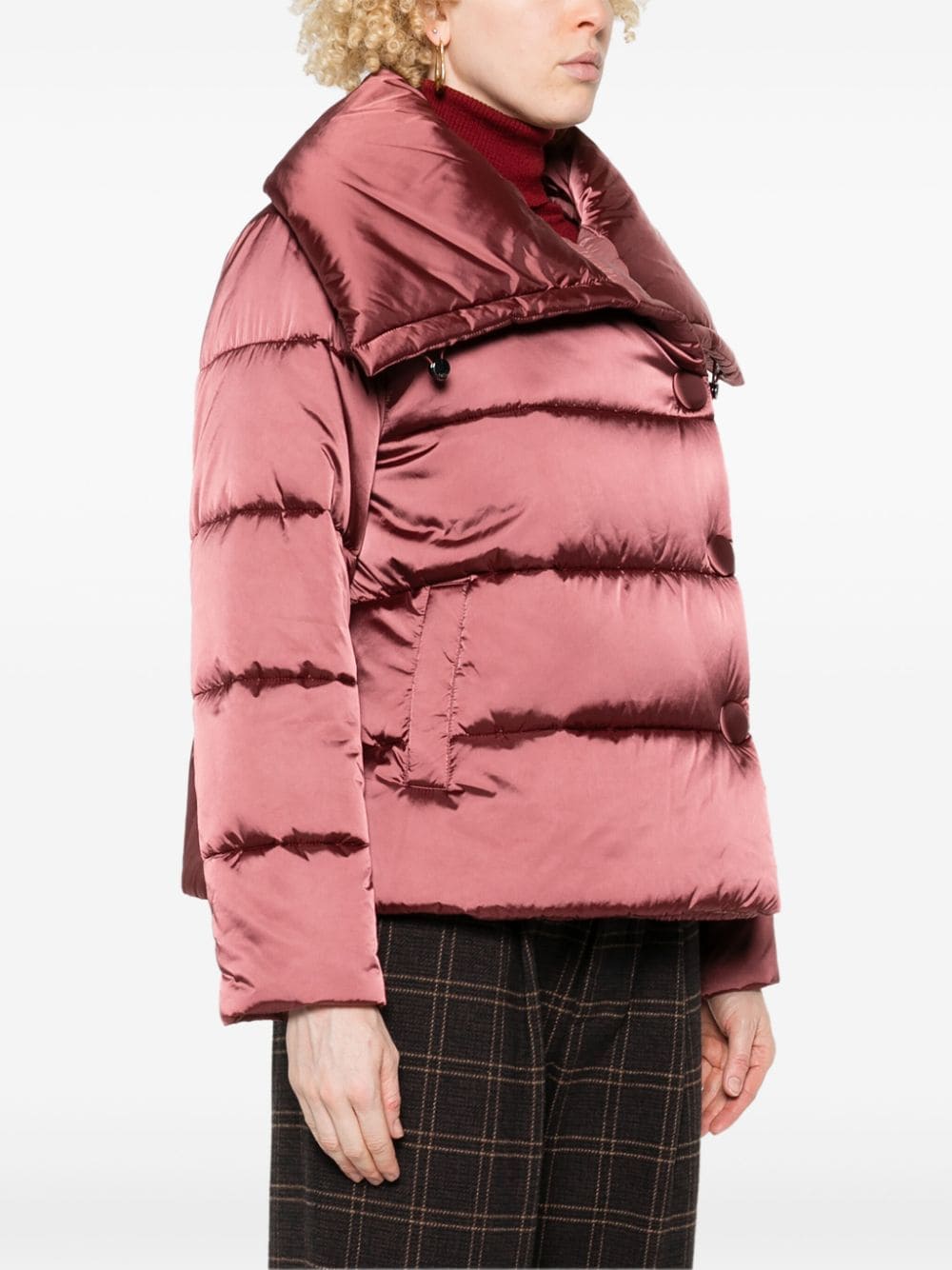 Shop Liu •jo Quilted Padded Jacket In Pink