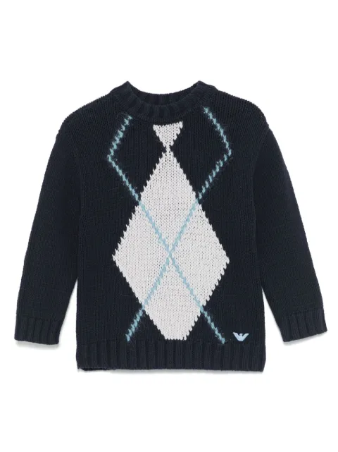 Emporio Armani Kids سويتر بحياكة إنتارسيا