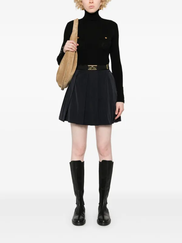 Elisabetta Franchi embroidered-logo Mini Dress | Black
