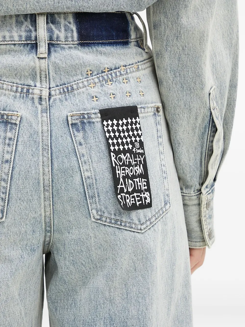 Ksubi Strider Worn Cuffed Jeans In Blue