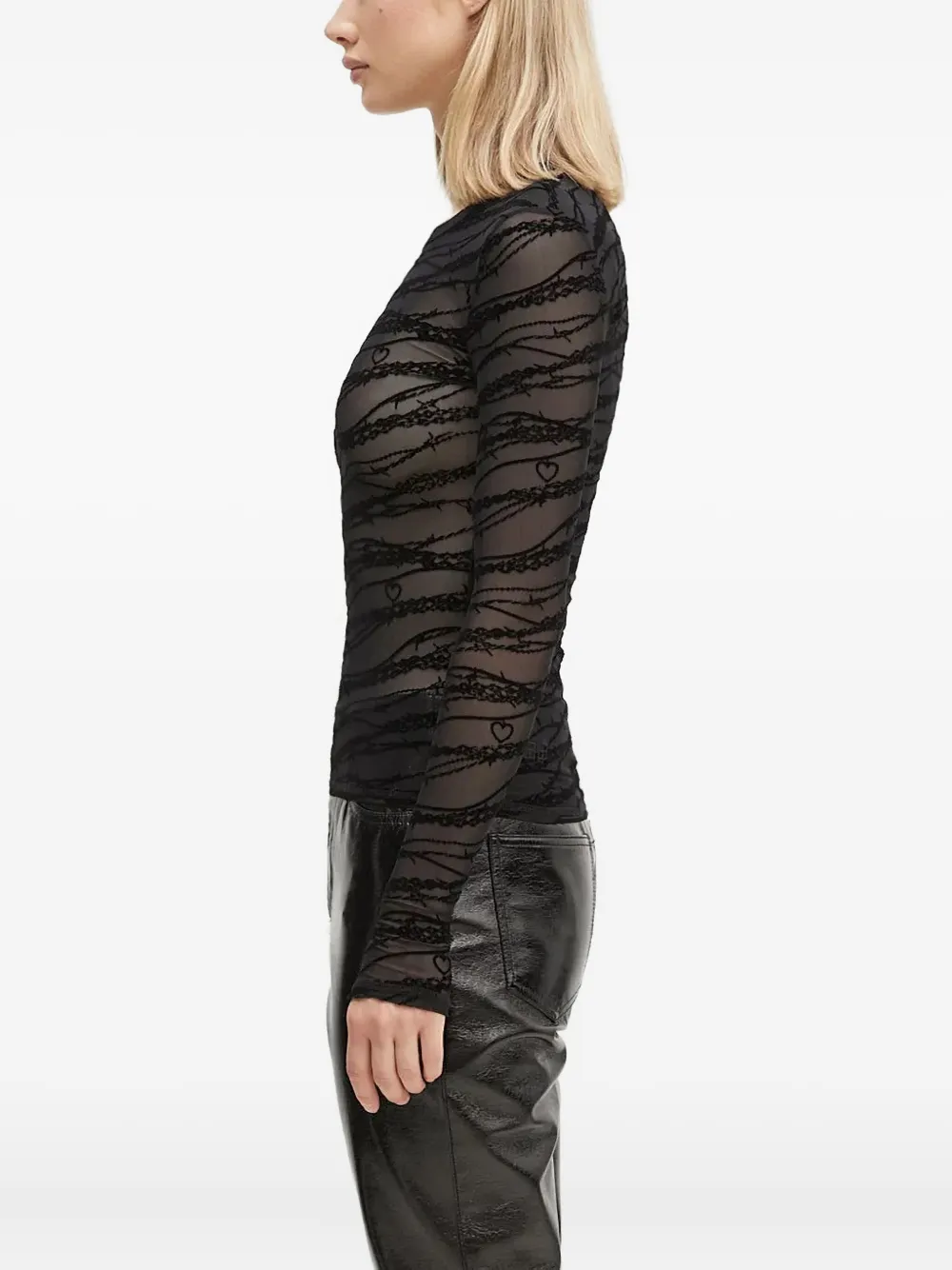 Ksubi barbed wire heart top - Zwart