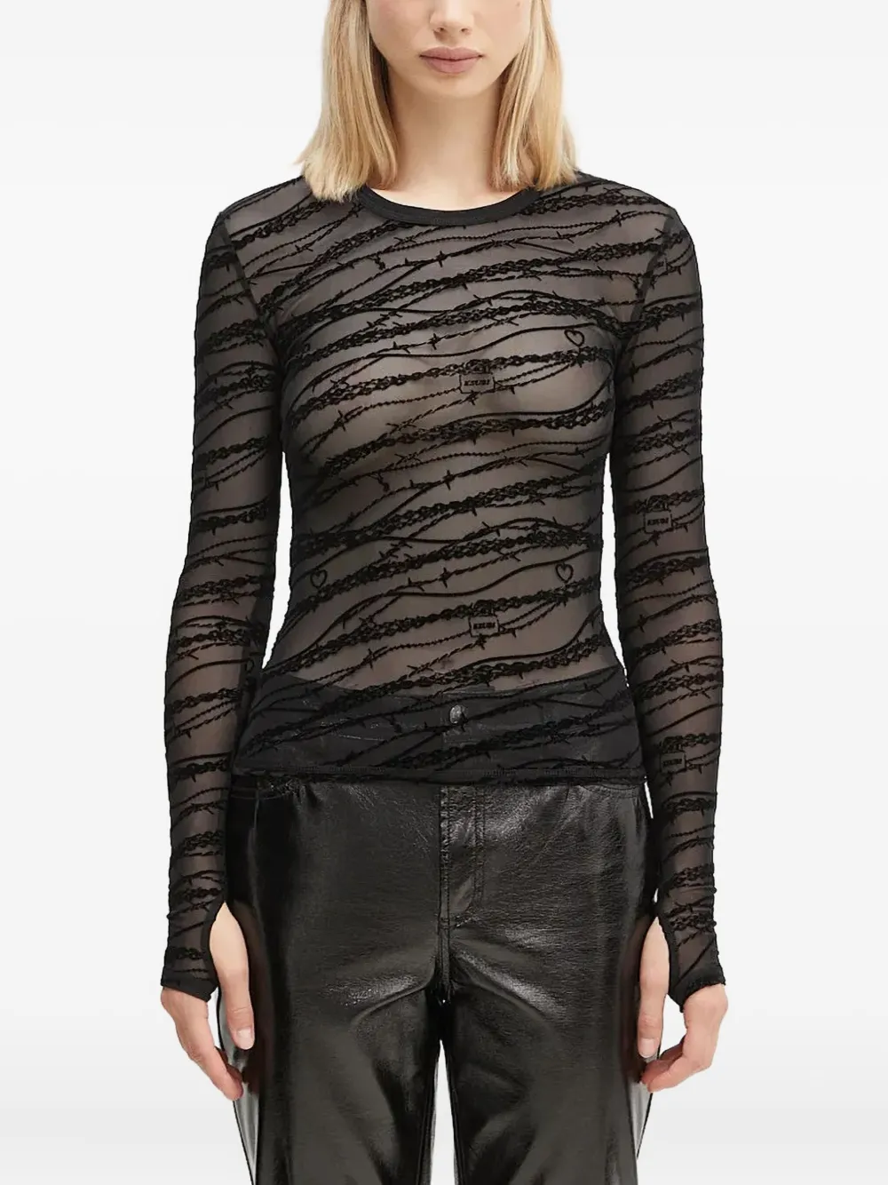Ksubi Barbed Wire Heart Top In Black