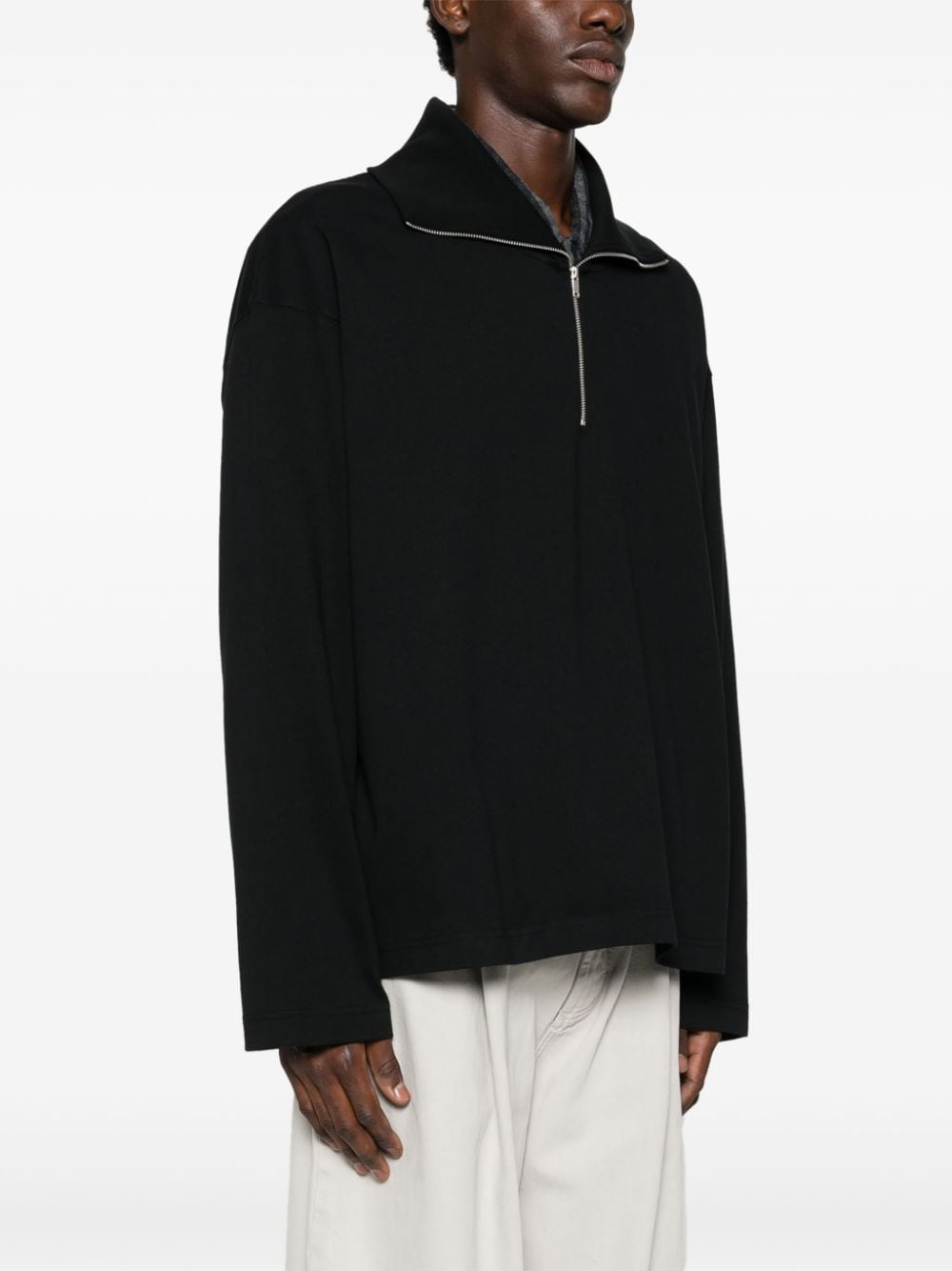 Shop Studio Nicholson Half-zip Sweatshirt In Black