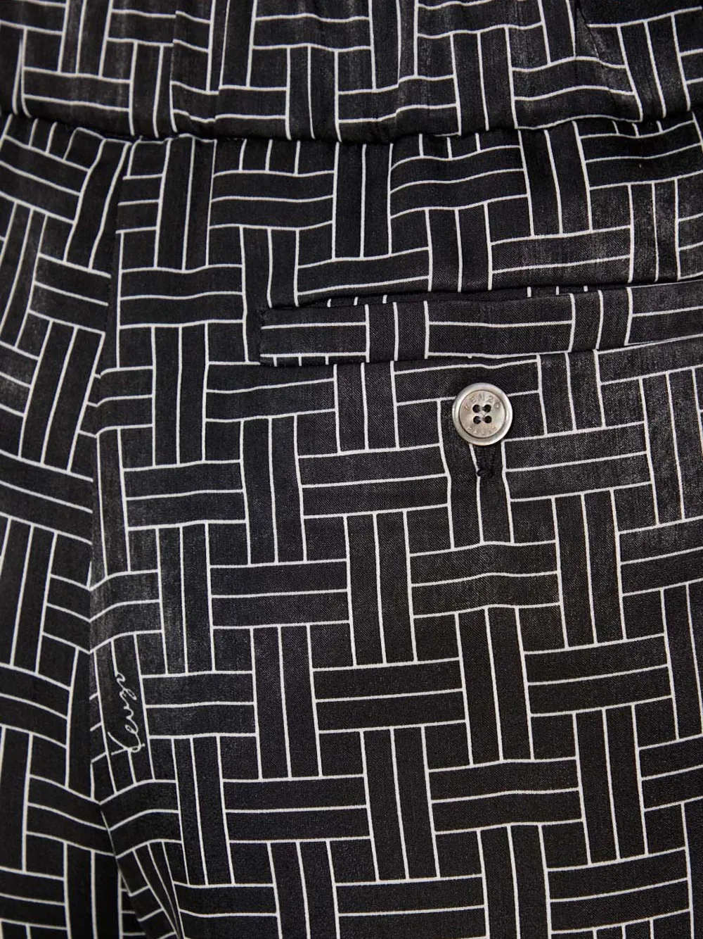 Kenzo Broek met geometrisch patroon Zwart