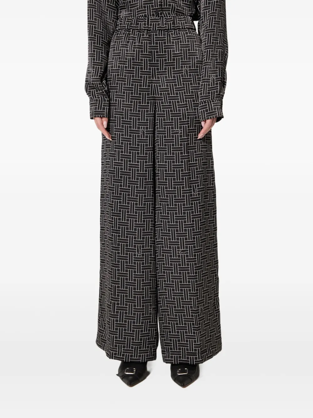 Kenzo geometric-pattern trousers | Black | Image 1