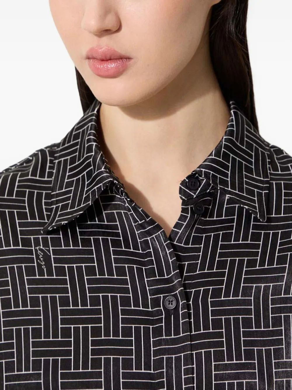 Kenzo Overhemd met geometrisch patroon Zwart