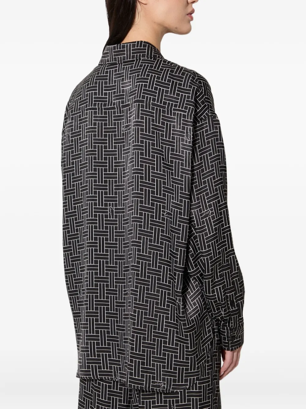 Kenzo Overhemd met geometrisch patroon Zwart