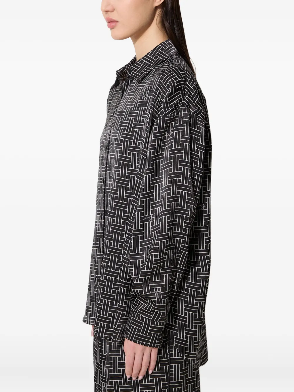 Kenzo Overhemd met geometrisch patroon Zwart