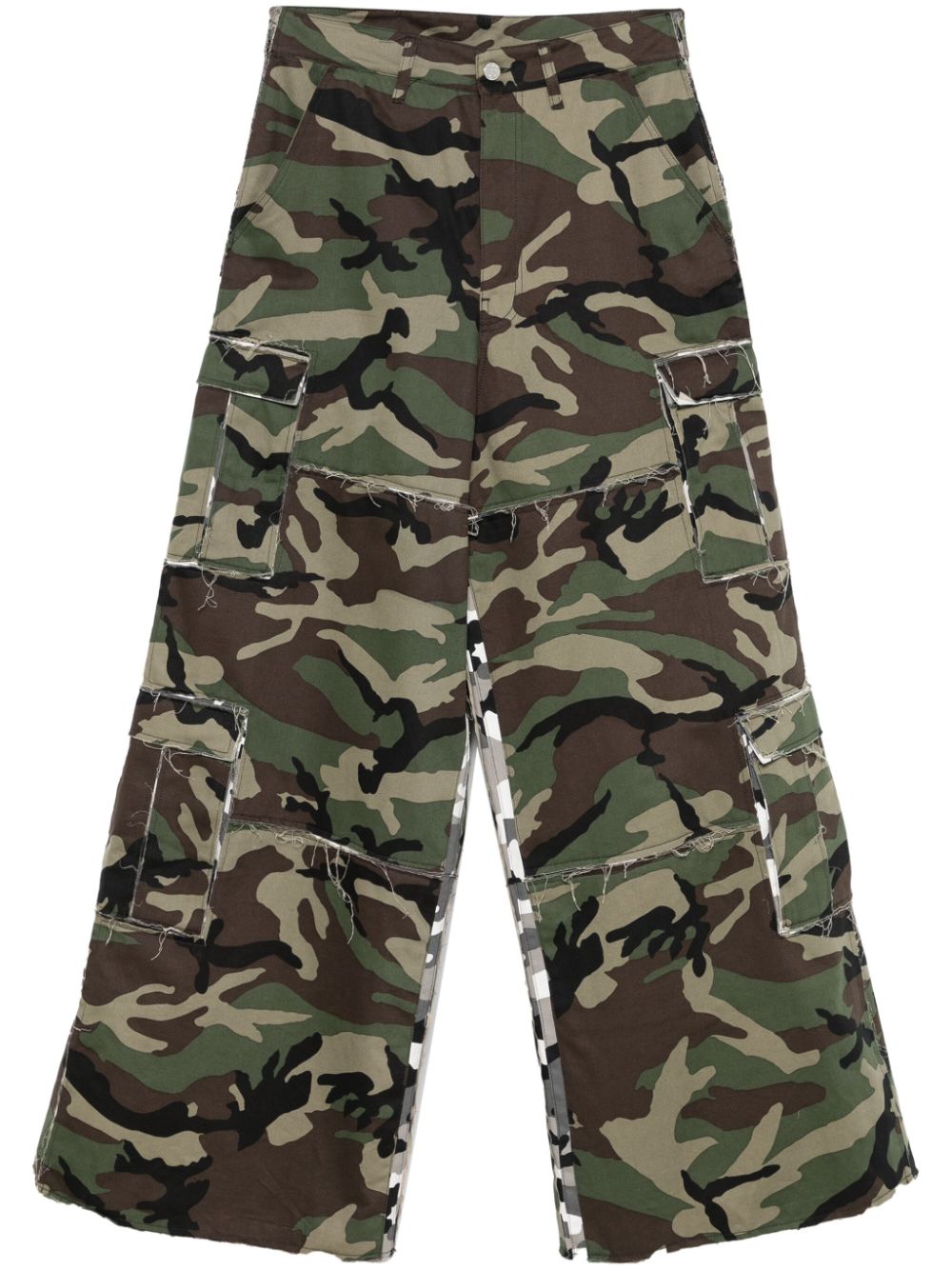 camouflage-pattern cargo pants