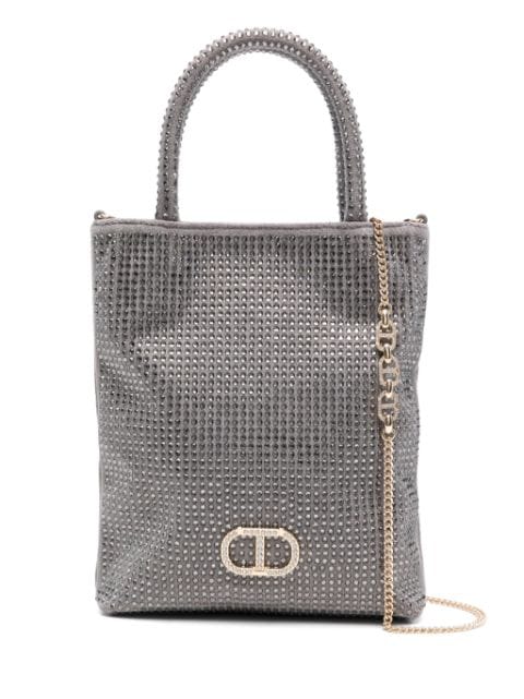 mini crystal-embellished tote bag