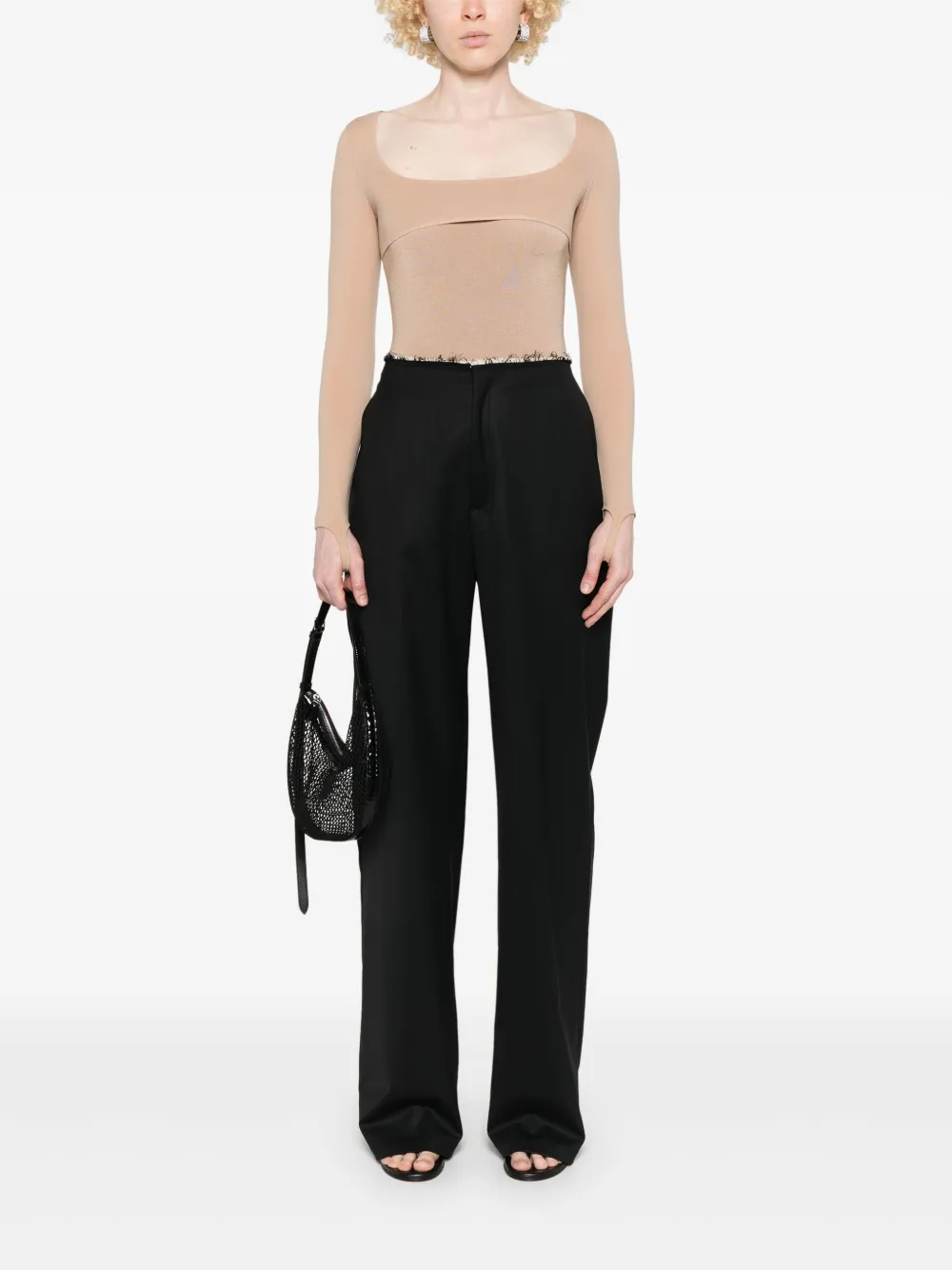 ANDREĀDAMO jersey cropped top - Beige