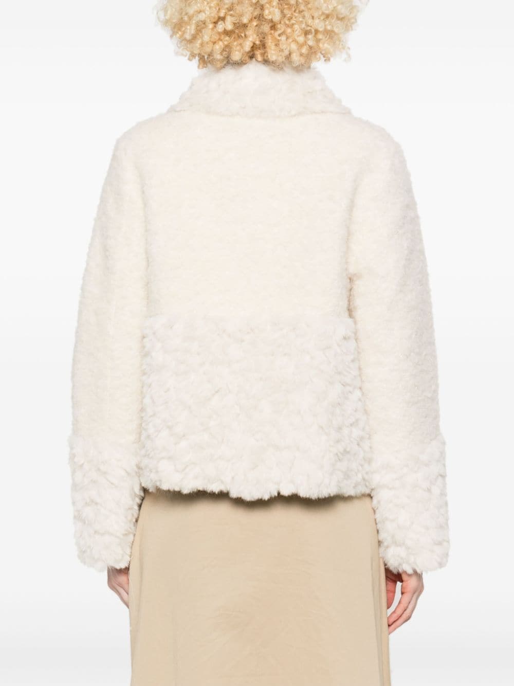 Shop Liu •jo Faux-shearling Jacket In White