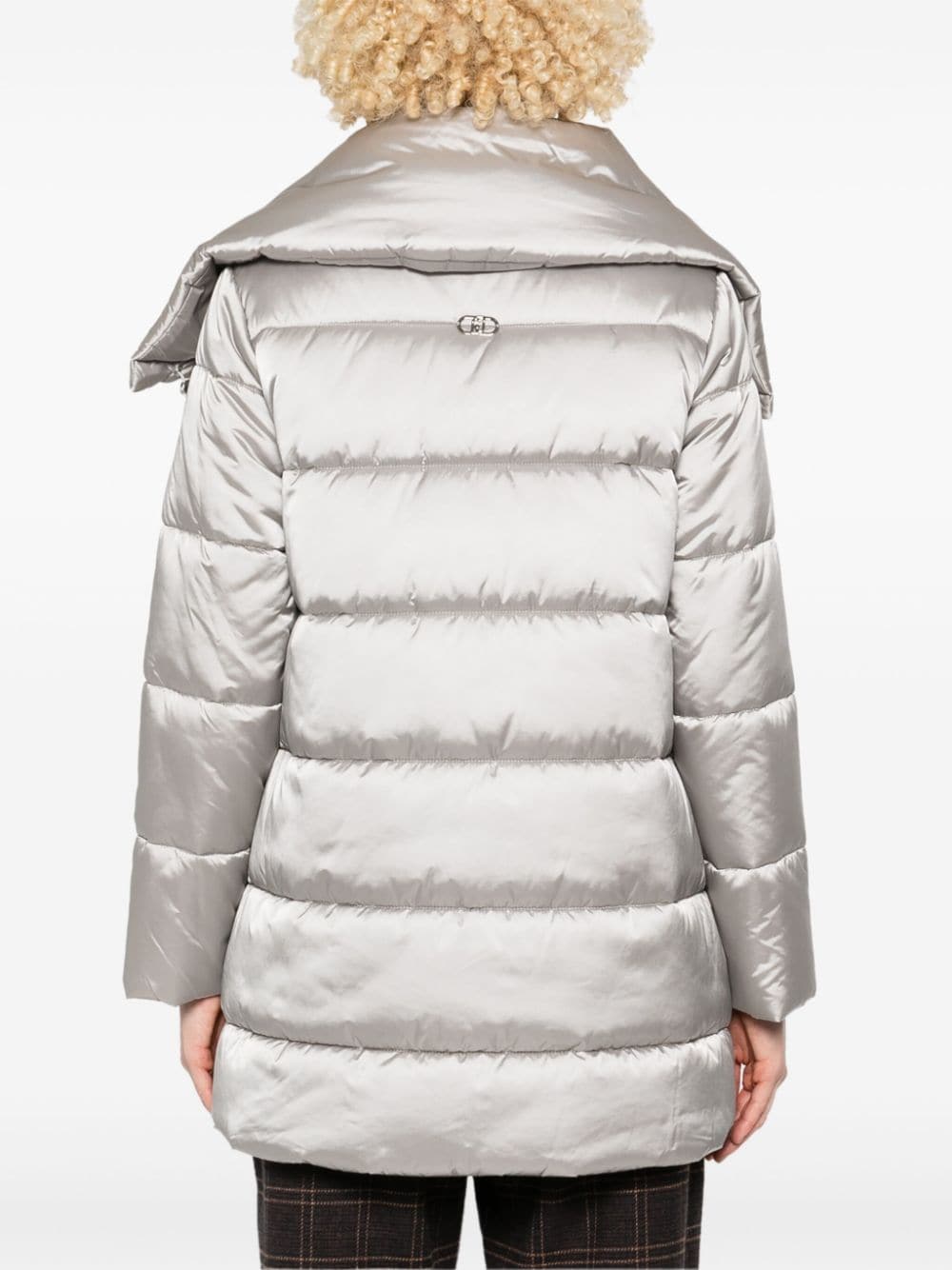 Shop Liu •jo Quilted Padded Jacket In Grey