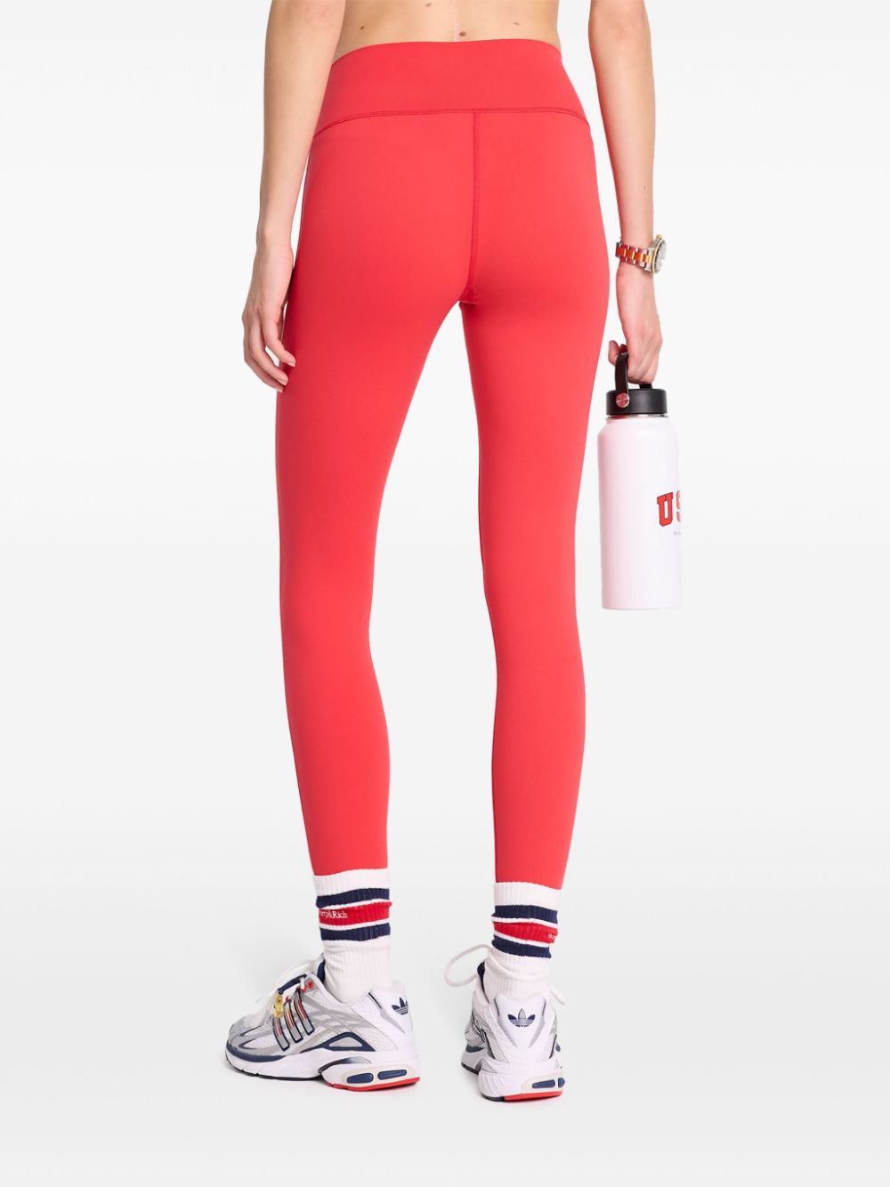 Shop Sporty And Rich Runner Box Leggings In Red