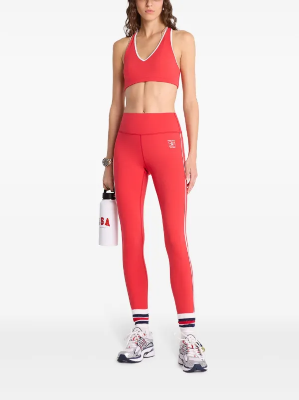 Sporty Rich Runner Box Leggings Red FARFETCH IN