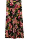 Junya Watanabe high-waisted pleated midi skirt - Black