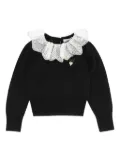 ANGEL'S FACE KIDS Meg Lace Collar jumper - Black