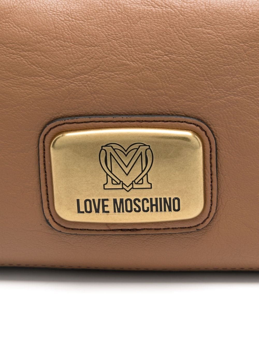 Shop Love Moschino Logo-plaque Crossbody Bag In Neutrals