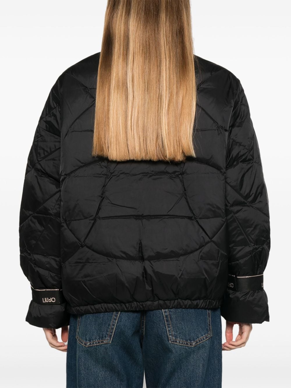 Shop Liu •jo Logo-print Padded Jacket In Black