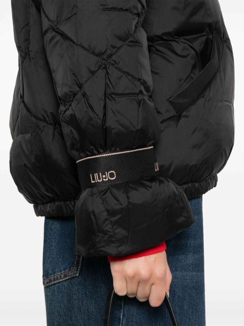 Shop Liu •jo Logo-print Padded Jacket In Black