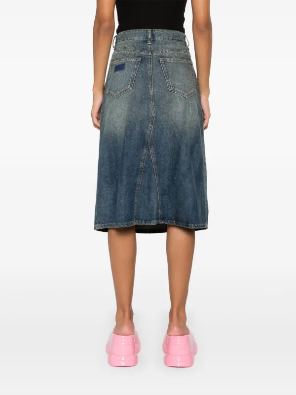 即発☆GANNI☆PANELED PRINTED CREPE SKIRT F3385 (Ganni