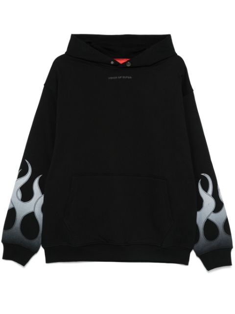 Vision Of Super flame-print cotton hoodie