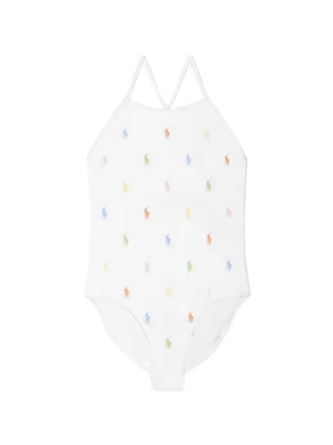 POLO RALPH LAUREN KIDS traje de baño con logo estampado