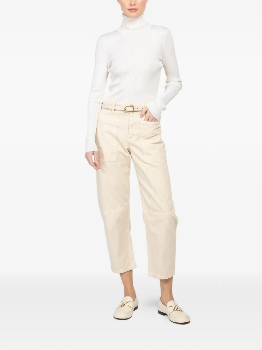 Velvet brylie belted trousers - Beige