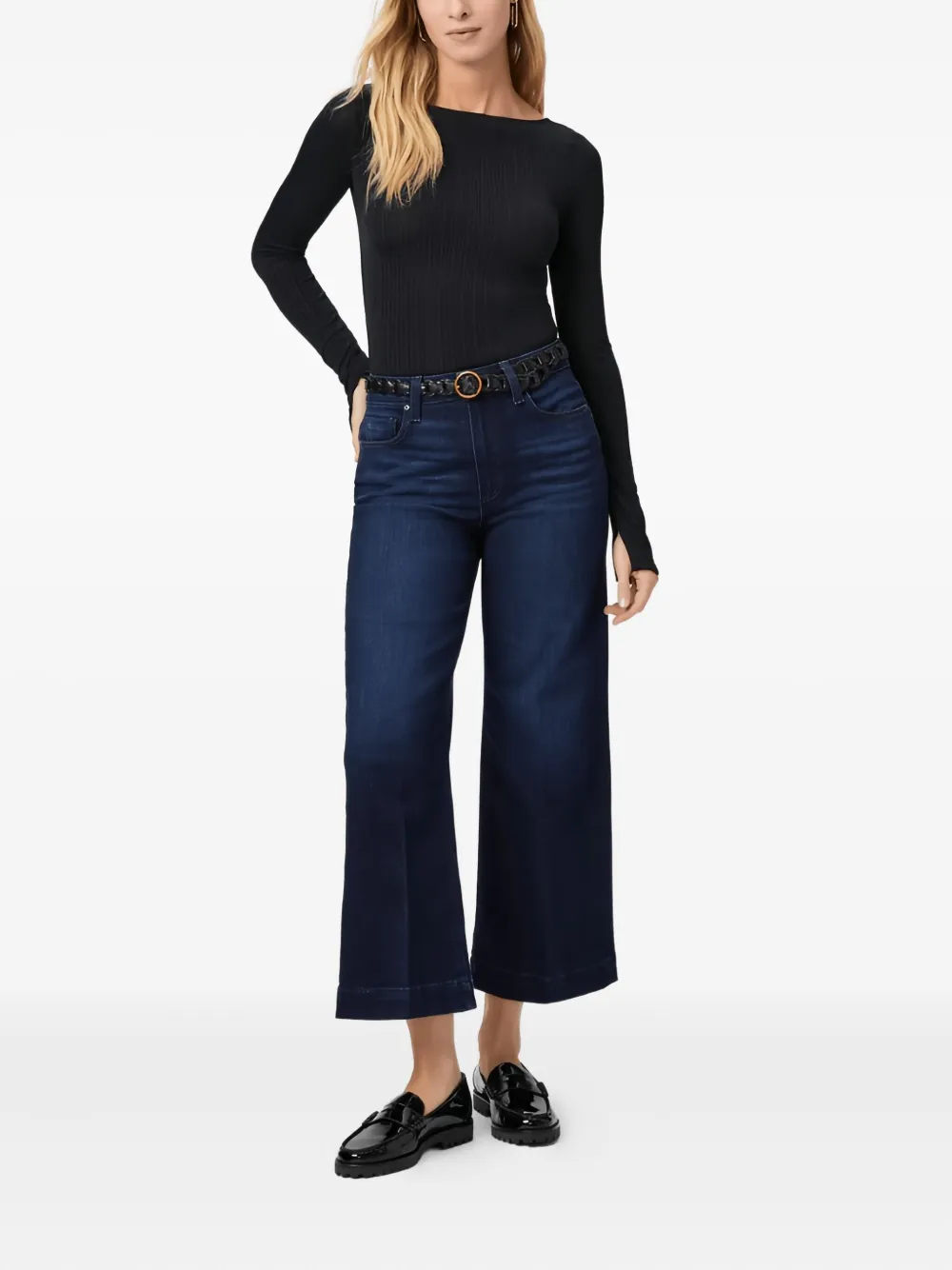 PAIGE Jeans met logopatch - Blauw