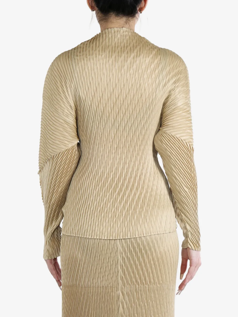 Shop Issey Miyake Plissé-effect Blouse In Neutrals
