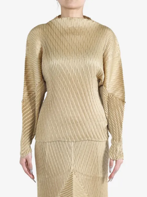 Issey Miyake plissé-effect blouse