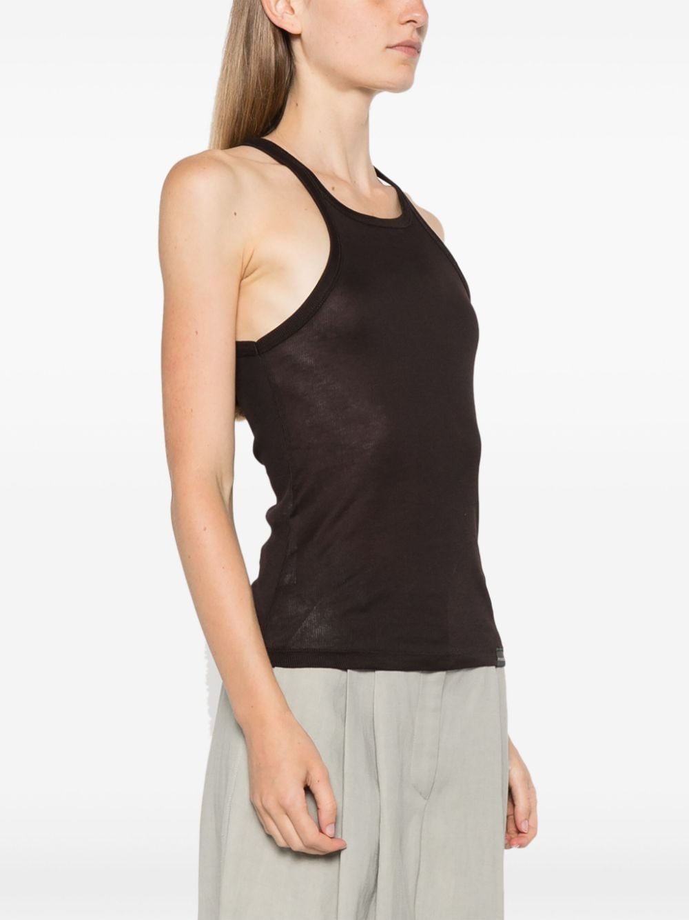 Shop Pinko Cotton Tank Top In Brown