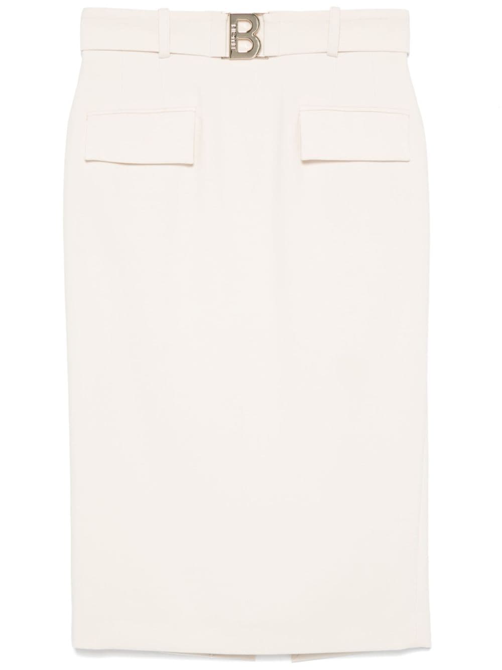 Blugirl logo-plaque midi skirt - Bianco