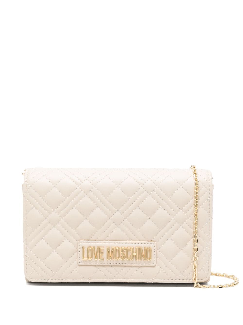 Love Moschino Quilted faux leather Cross Body Bag Neutrals FARFETCH IE