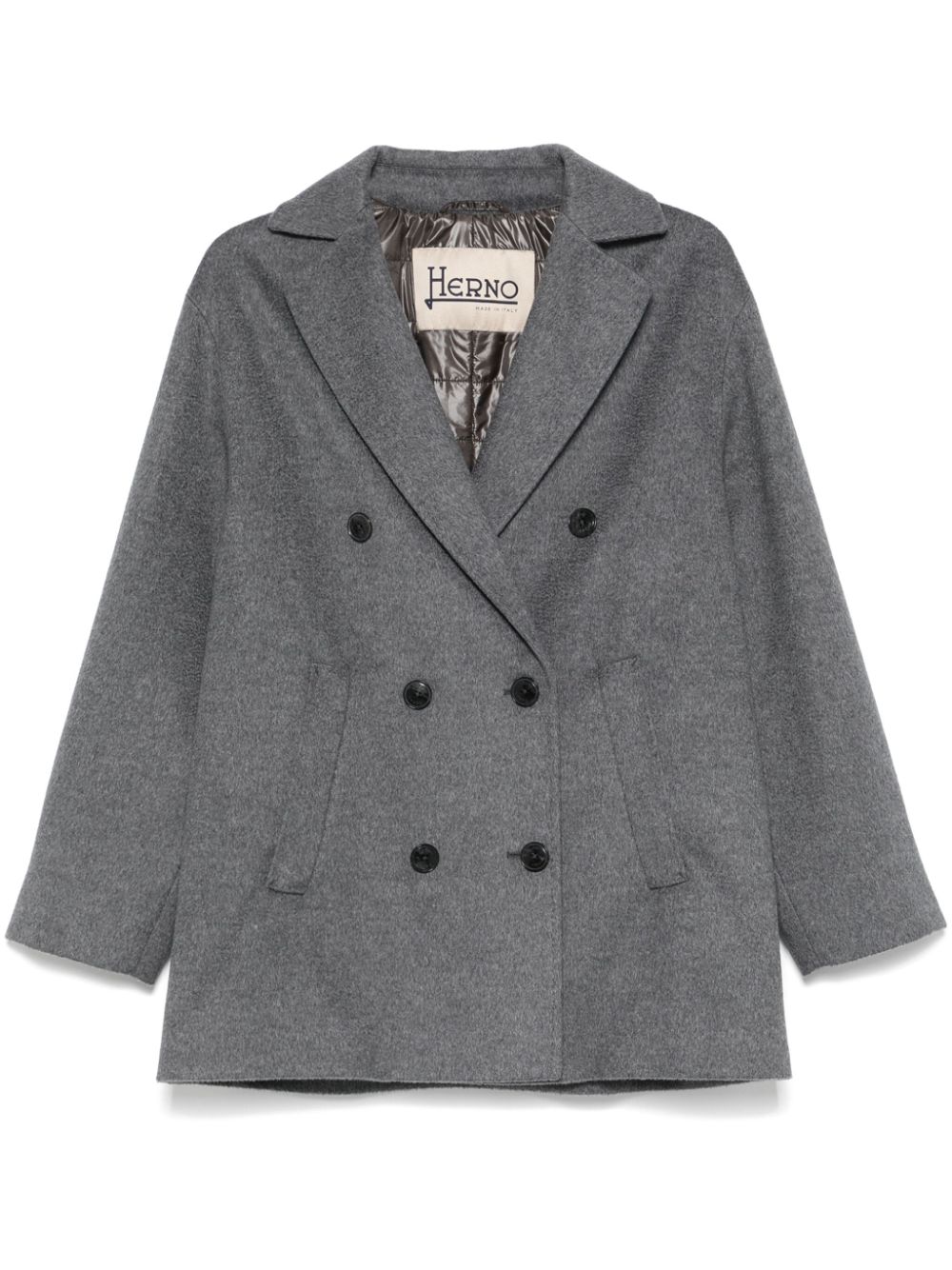 Herno virgin wool peacoat - Grey