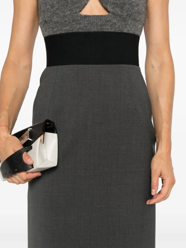 Sportmax Anny Midi Skirt | Grey | FARFETCH BN
