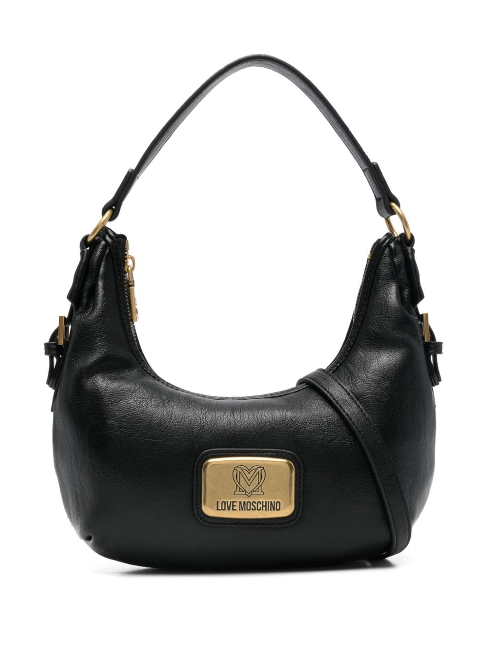 Love Moschino logo-plaque shoulder bag - Nero