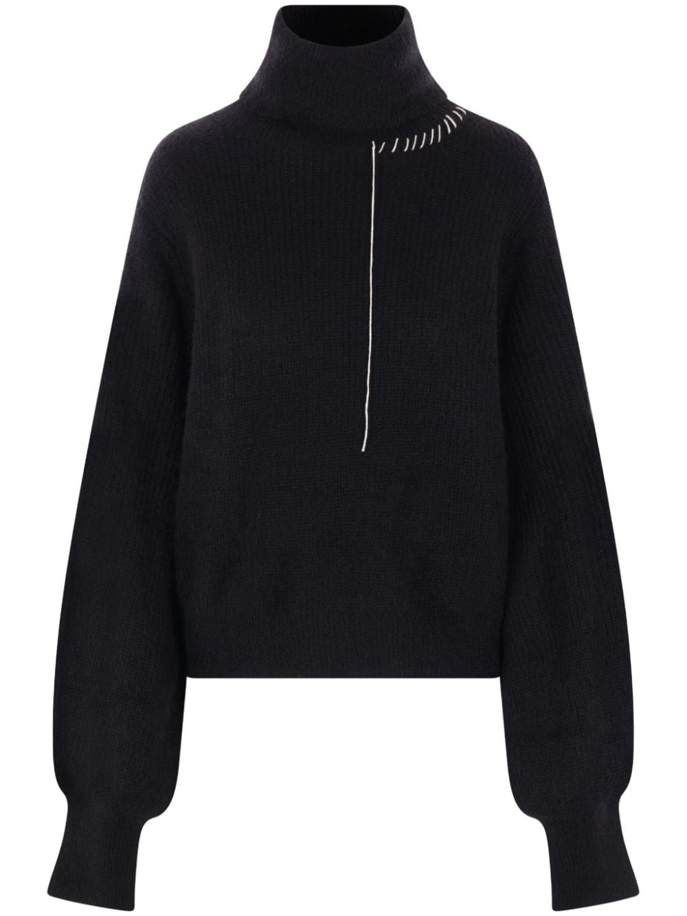 Yohji Yamamoto contrast-stitch jumper - Nero