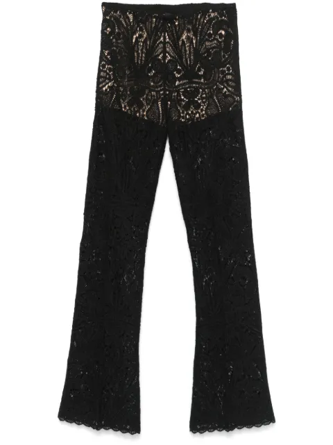 TWINSET pantalones con panel de encaje