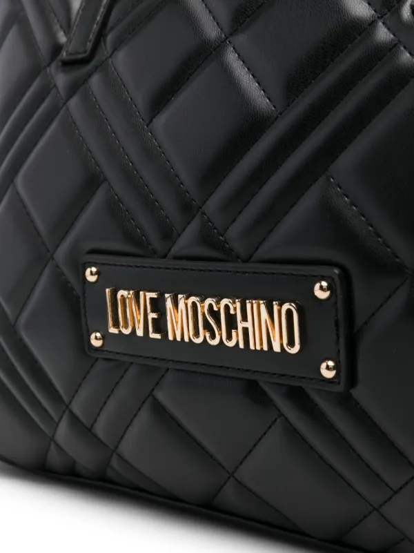 Love Moschino quilted tote bag women Polyurethane One Size Black