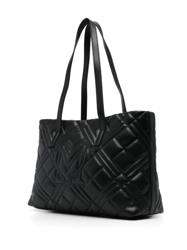 Love Moschino Quilted Tote Bag Black FARFETCH JO