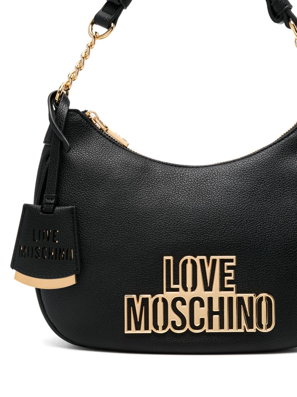 Shop Love Moschino Logo-lettering Shoulder Bag In Black