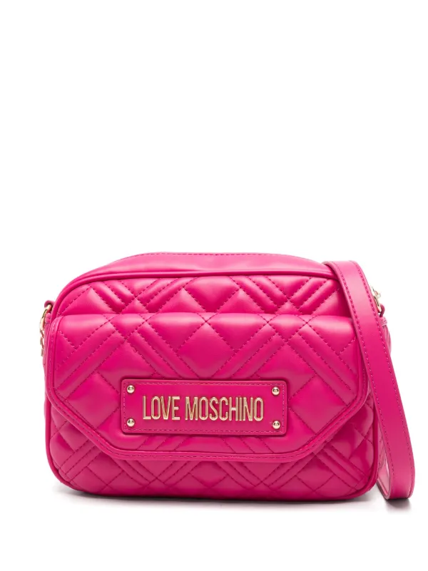 Love Moschino logo lettering Cross Body Bag Pink FARFETCH AO