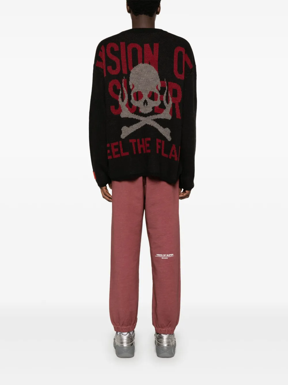 Vision Of Super Skull-intarsia sweater - Zwart